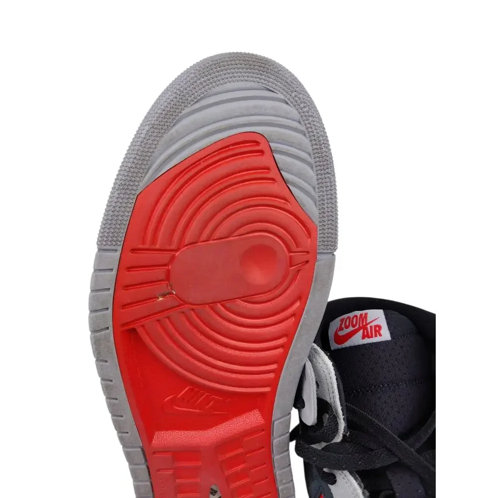 Nike Air Jordan SZ 12 Mens 1 Zoom Comfort 2 High Cement Fire Red Sneakers Shoes